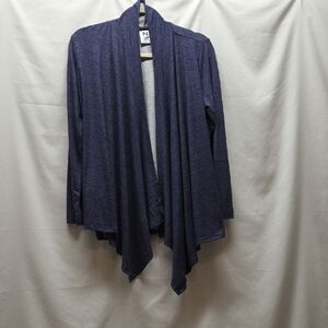 Natori Waterfall Cardigan Open Front Purple Blue Soft Loungewear Cozy Medium